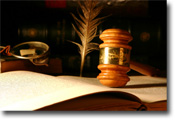 gavel and law books